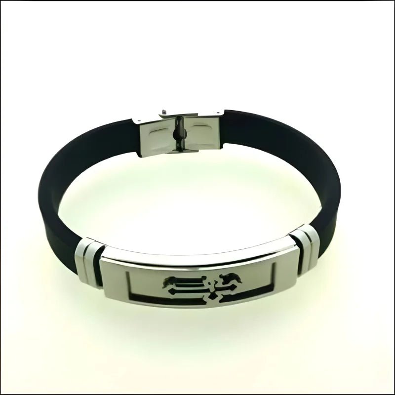 Siliconen Armband Heren Rvs Kruis 20cm