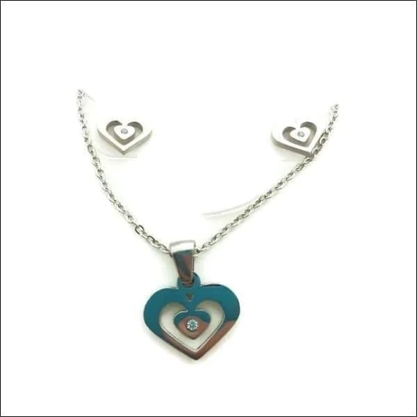 Elegante Harten Sieraden Set van Rvs -