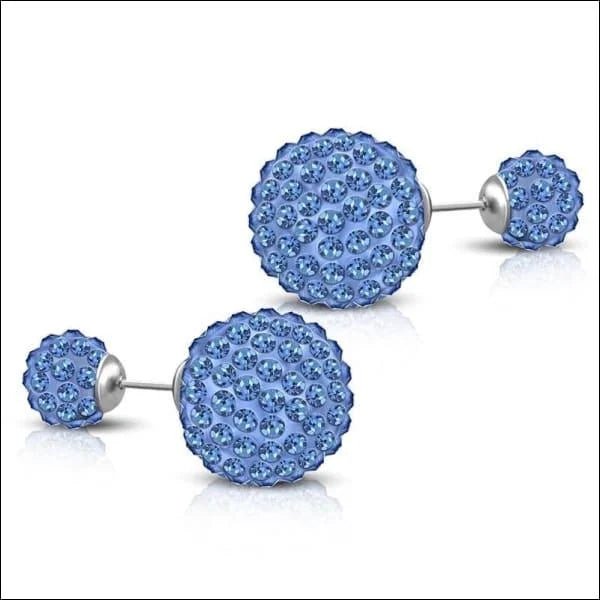 Stalen Dubbele Oorbellen - Shamballa Licht Blauw -