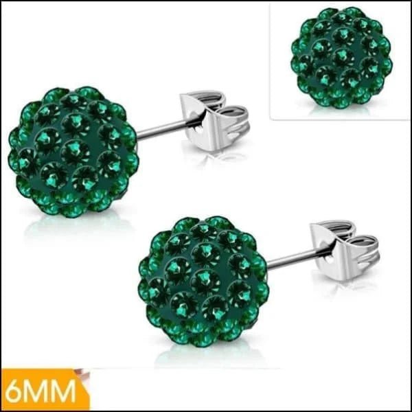 Shamballa Oorbellen Kristallen 8mm Diverse Kleuren - Luxe Oorstekers - 6mm / Creme -