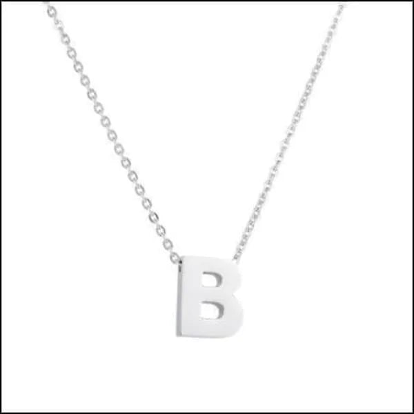 Stalen Initiaal Letterketting Vrouw &acirc;&euro;&ldquo; 45cm Zilverkleurig Gepersonaliseerd - A - D