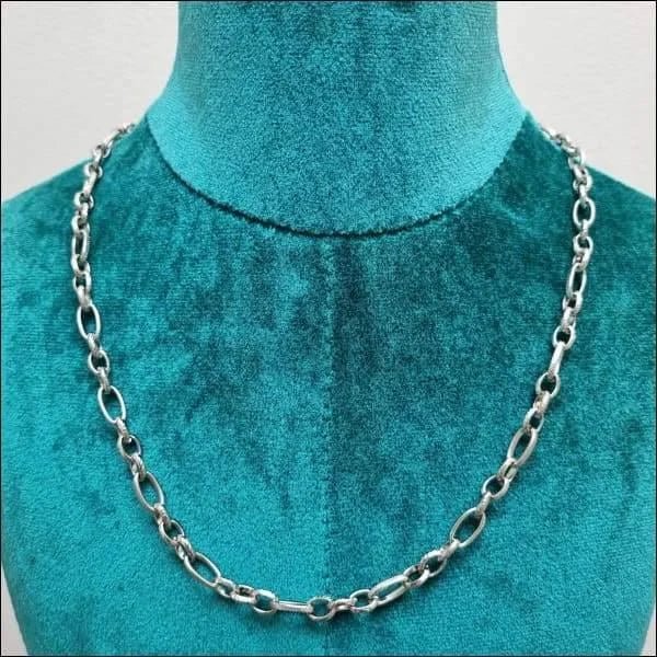 Stalen Fantasie Schakel Ketting Zilverkleurig &acirc;&euro;&ldquo; Unieke Schakelketting RVS - Unise