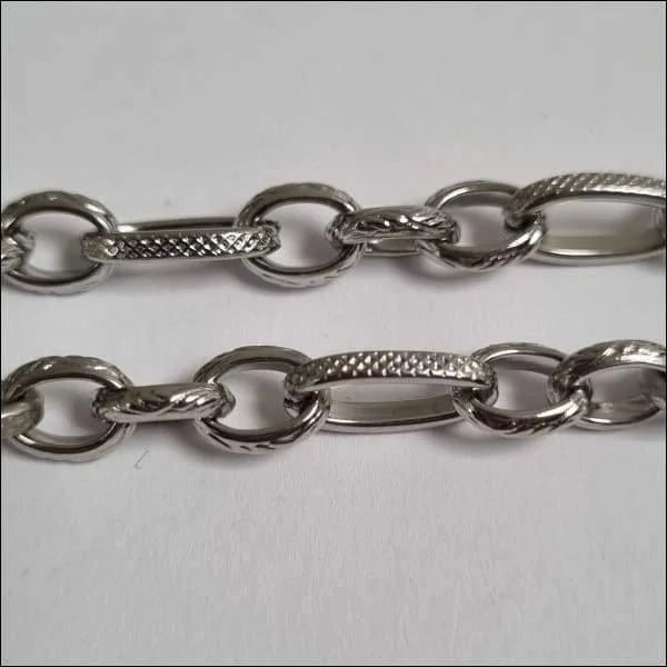 Stalen Fantasie Schakel Ketting Zilverkleurig &acirc;&euro;&ldquo; Unieke Schakelketting RVS - Unise