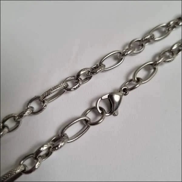 Stalen Fantasie Schakel Ketting Zilverkleurig &acirc;&euro;&ldquo; Unieke Schakelketting RVS - Unise