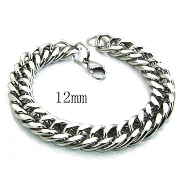 Brede Stalen Gourmet schakel Armband - Unisex