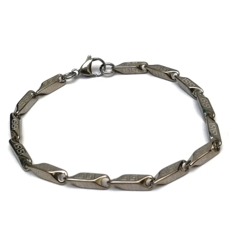 Robuuste Rvs Armband met Versace Motief - Unisex