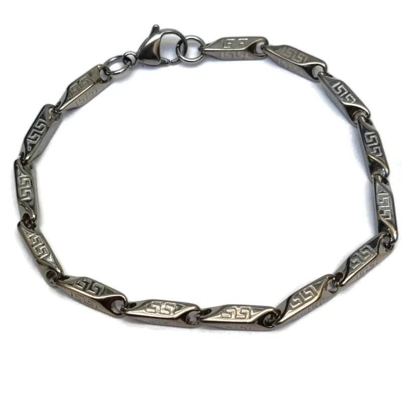 Robuuste Rvs Armband met Versace Motief - Unisex