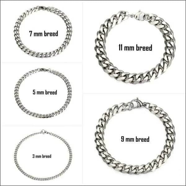 RVS Curb Cuban Schakel Armband man - Unisex