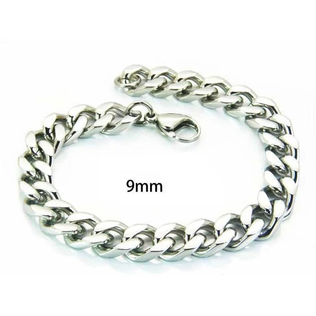 ZIlverkleurige Cuburb Cuban 22cm Armband RVS - Heren