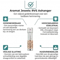 Ros&Atilde;&copy;kleurige Stalen Ashanger met Only Love Tekst &acirc;&euro;&ldquo; Gedenksieraad - U