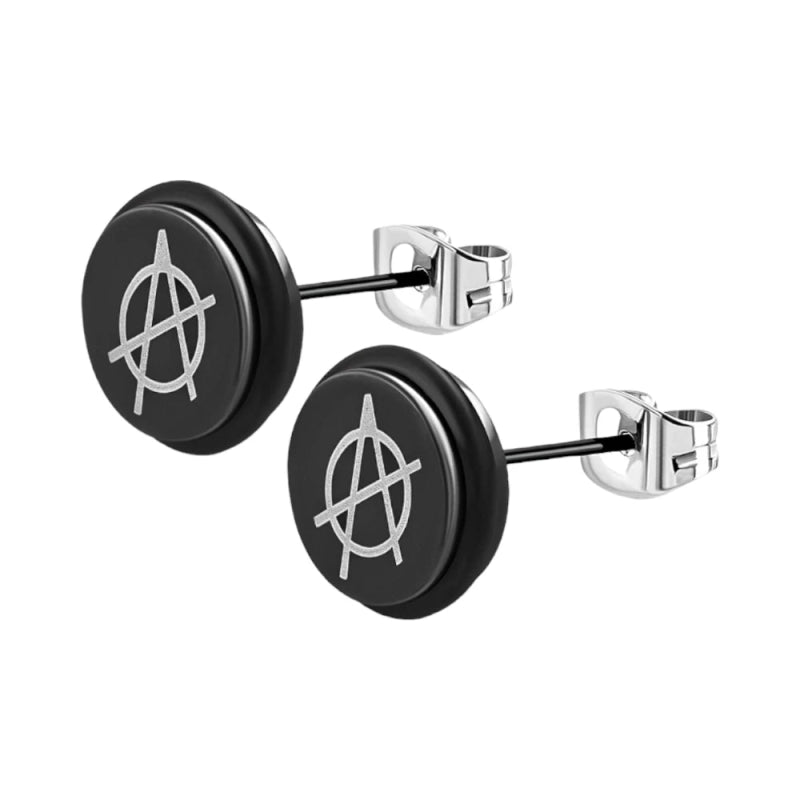 Stijlvolle Anarchie Teken Oorbellen - 8mm -