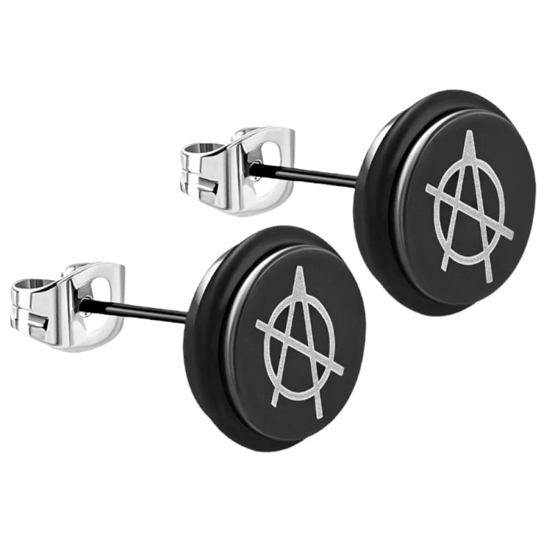 Stijlvolle Anarchie Teken Oorbellen - 8mm -