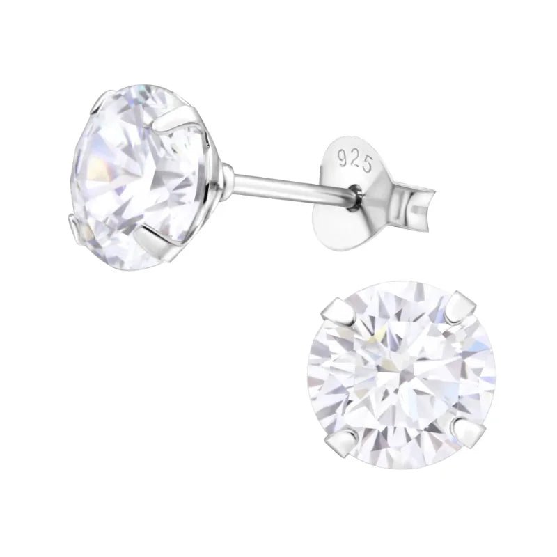 Ronde Kristal Oorbellen zilver - Transparant -