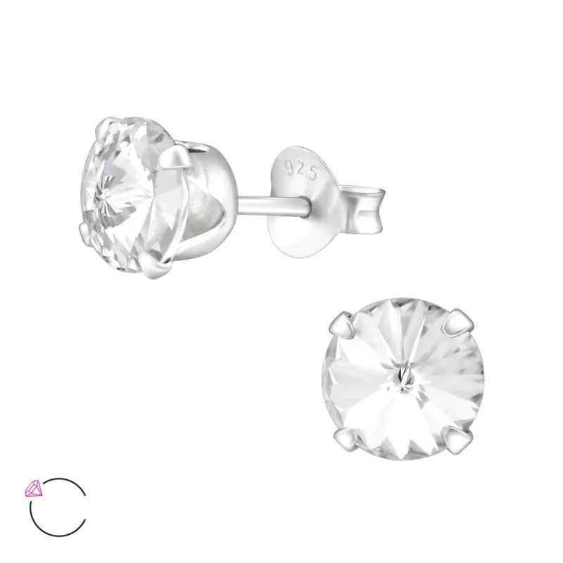 Zilveren Kristal Oorbellen - Aramat Jewels&Acirc;&reg; - AB Transparant -