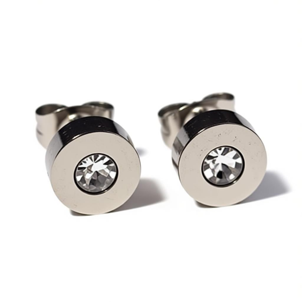 Oorbellen &acirc;&euro;&ldquo; RVS Transparant Kristal Zilverkleurig (7mm) -