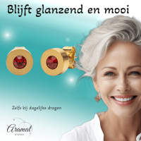 Rode Kristal Oorbellen met goudkleurige Afwerking -