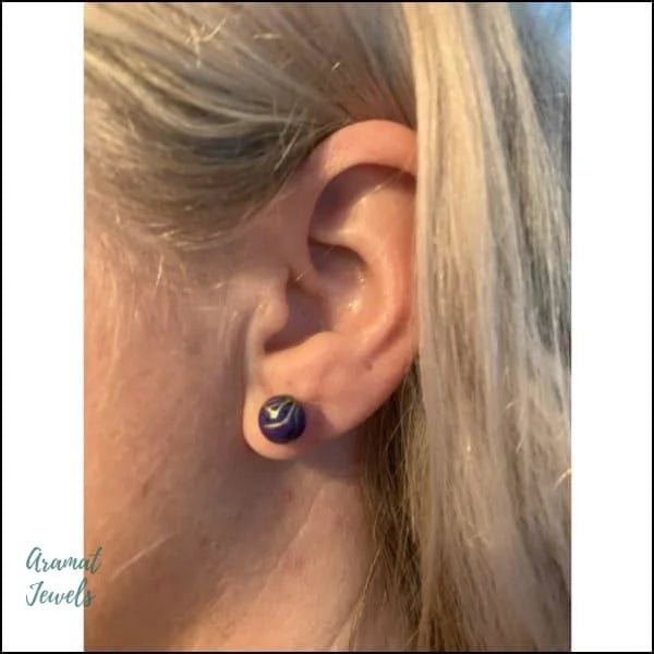 Leuke Ronde Spetter Oorbellen - 8mm / Bruin-Goudkleurig -
