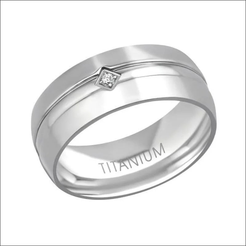 Titanium Brede Zirkonia Ring -
