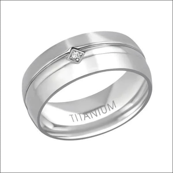 Stijlvolle Titanium Zirkonia Ring - Maat 18 -