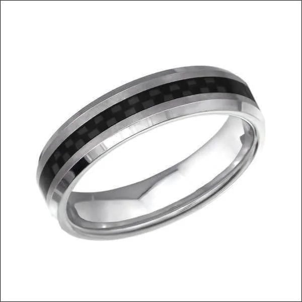 Titanium Ring met Zwart Carbon Inleg -
