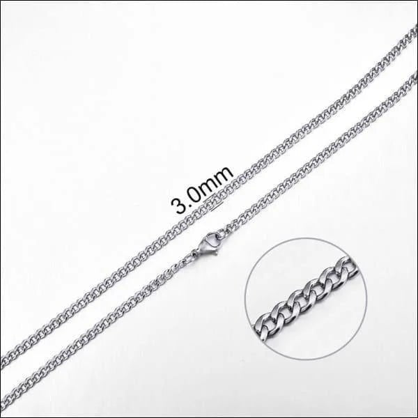 RVS Platte Gourmetketting Zilverkleurig &acirc;&euro;&ldquo; 50cm Brede Schakelketting Staal - Unise