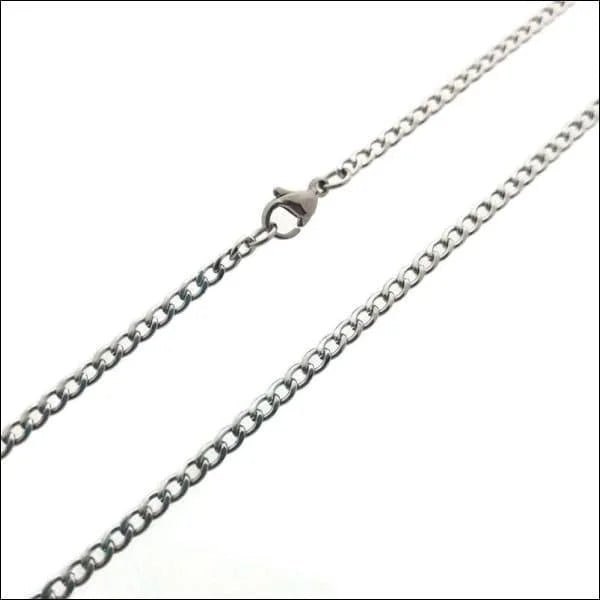 RVS Platte Gourmetketting Zilverkleurig &acirc;&euro;&ldquo; 50cm Brede Schakelketting Staal - Unise