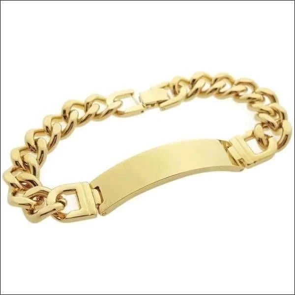 Stalen Goudkleurige Plaatarmband Breed - Unisex
