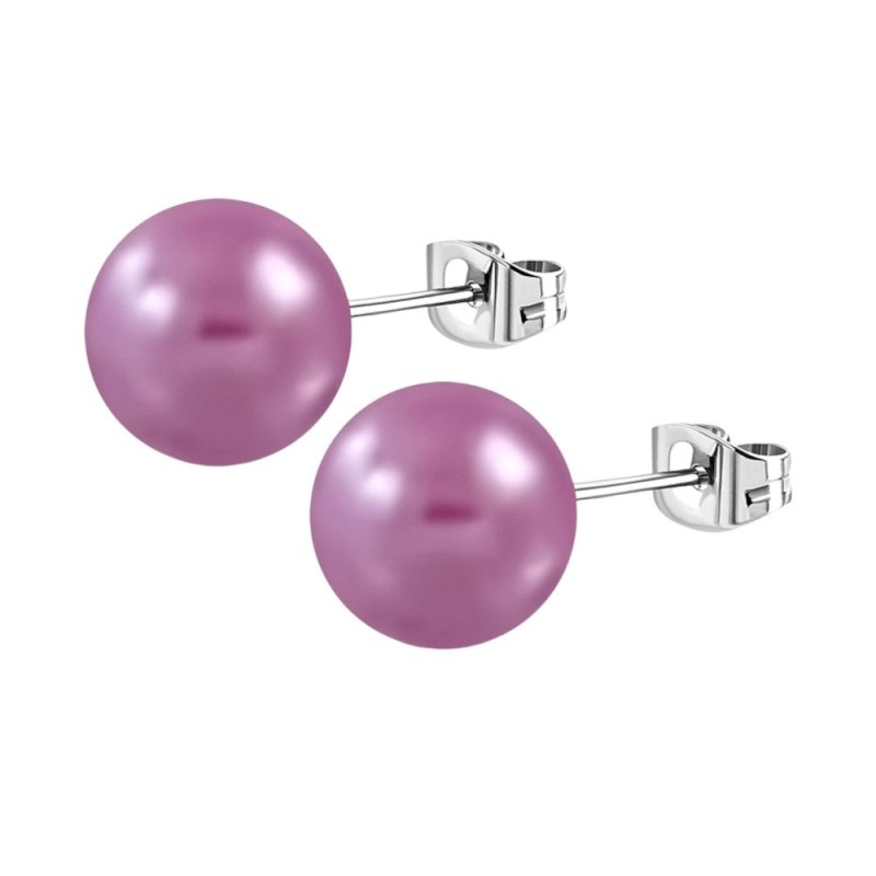 Elegante Paarse Pareloorbellen RVS -