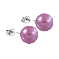 Elegante Paarse Pareloorbellen RVS -
