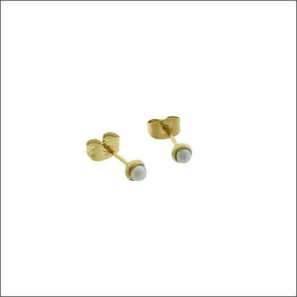 Goudkleurige Parel Oorbellen -