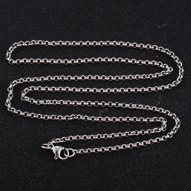 RVS Rolo Ketting Zilverkleurig &acirc;&euro;&ldquo; Ronde Schakelketting Staal Unisex - 45cm / 2.5mm