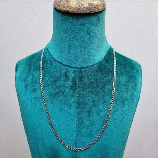 Zilverkleurige Gourmet Ketting Staal &acirc;&euro;&ldquo; 60cm 4mm Schakelketting RVS - Unisex