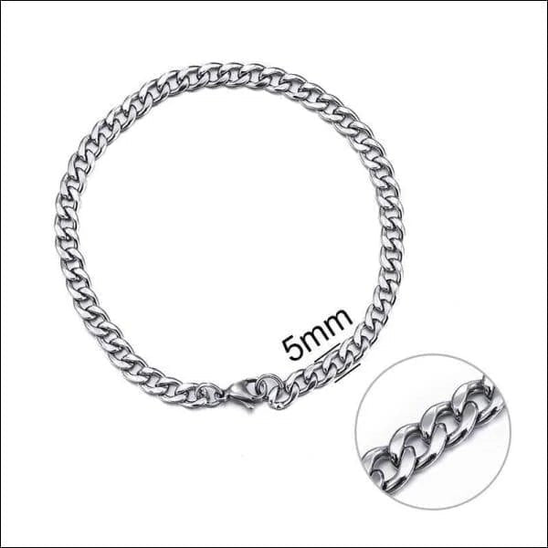 Zilverkleurige Open Gourmet Armband - RVS - 5mm - Unisex