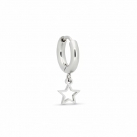 Oorringen &acirc;&euro;&ldquo; 10mm Mini Creolen met Open Ster Bedel RVS Zilverkleur Unisex -