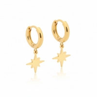 Gouden Oorbellen met Ishster Ster Bedel 10mm -