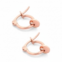 Oorringen &acirc;&euro;&ldquo; 10mm Mini Oorringen met Rond Muntje RVS Ros&Atilde;&copy;kleur Dames 