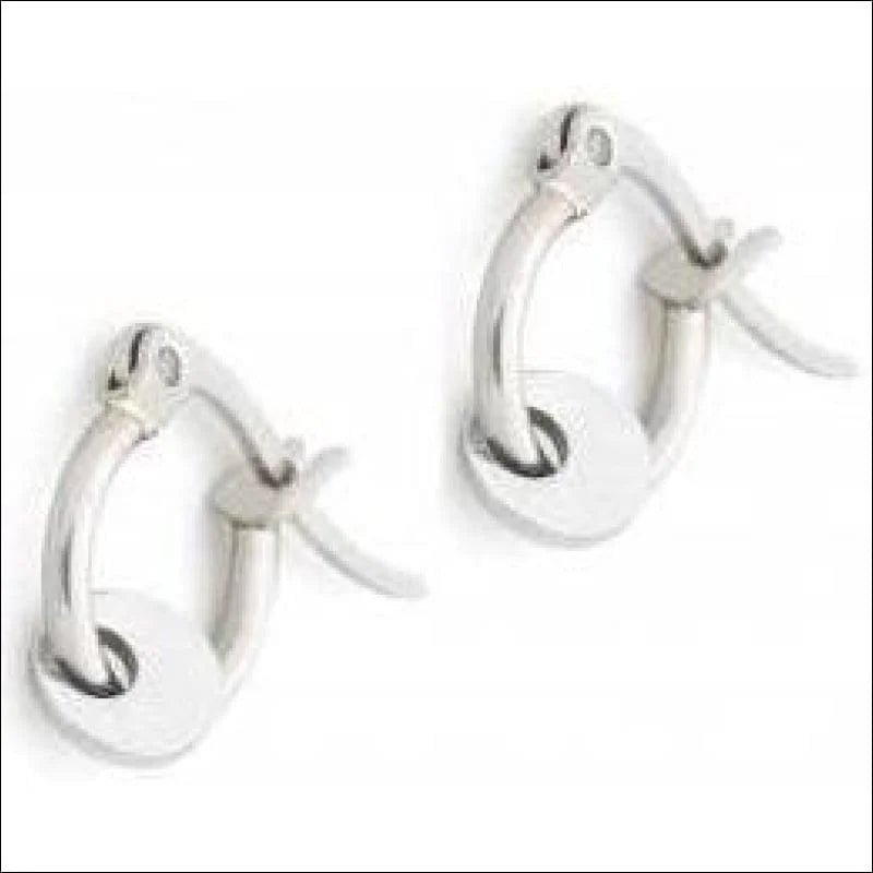 Modieuze 14mm Stalen Oorringen met Bedel - Zilverkleurig -