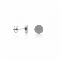 Oorbellen &acirc;&euro;&ldquo; 8mm Rond Sandblasted RVS Zilverkleur Unisex -