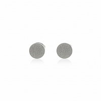 Oorbellen &acirc;&euro;&ldquo; 8mm Rond Sandblasted RVS Zilverkleur Unisex -