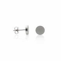 Oorbellen &acirc;&euro;&ldquo; 8mm Rond Sandblasted RVS Zilverkleur Unisex -