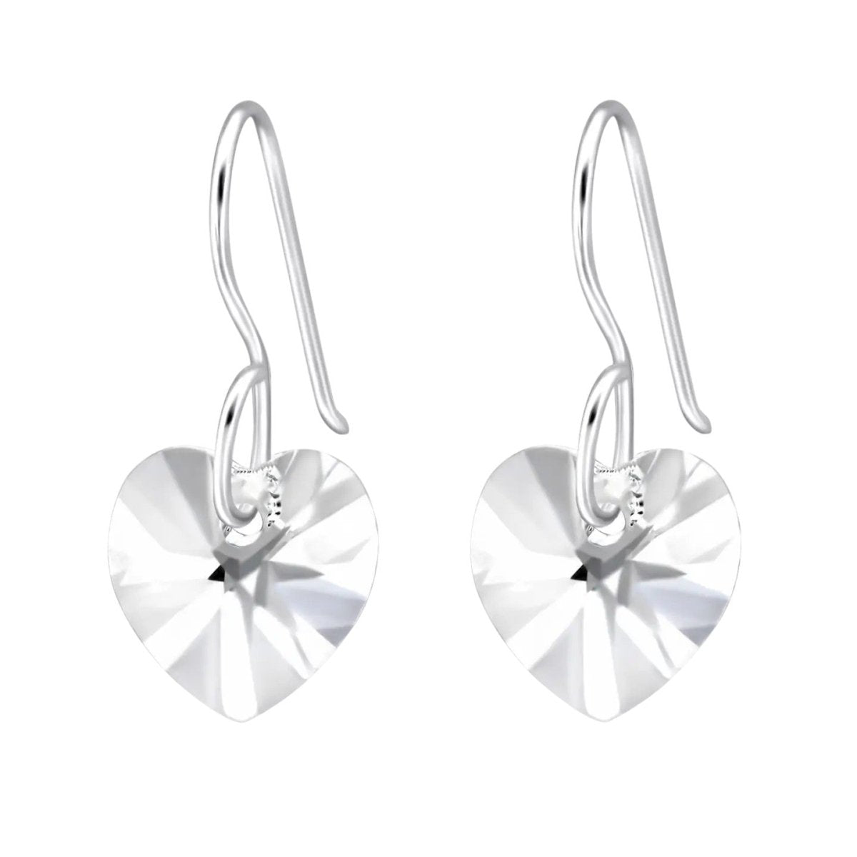 Oorhangers 925 Zilver Kristal Hartje - 10mm -