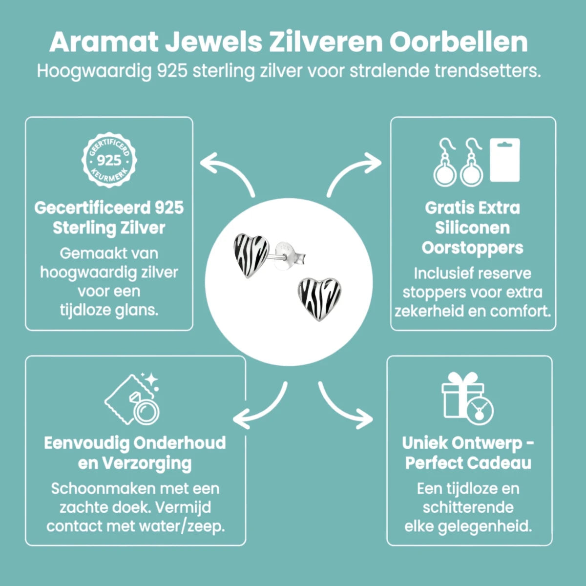 Stijlvolle Zwart Wit Oorbellen - Heren