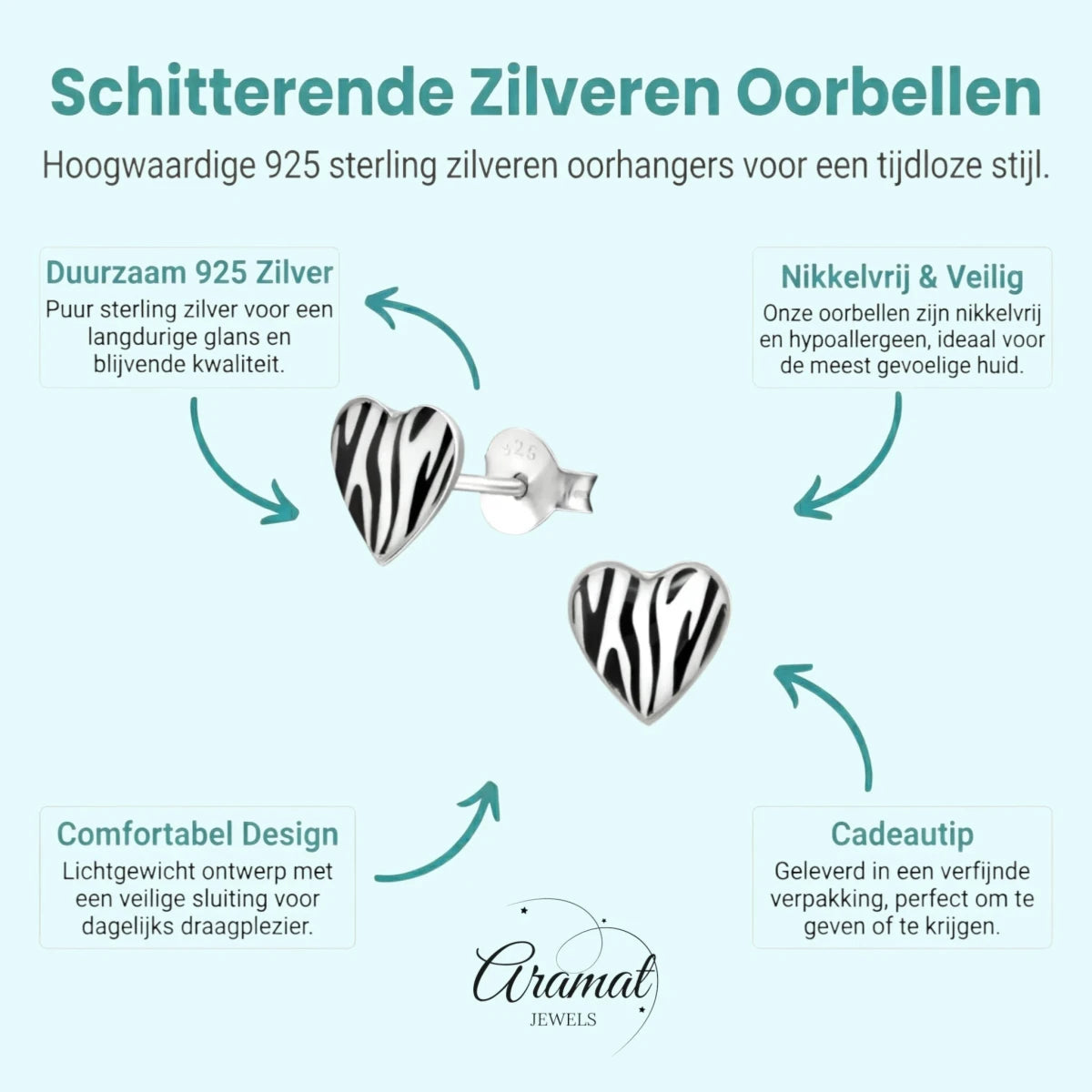 Stijlvolle Zwart Wit Oorbellen - Heren