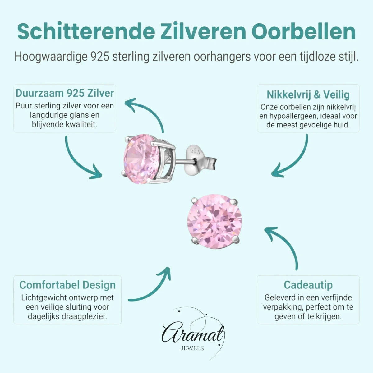 Tijdloze Ronde Oorbellen van Zilver Zirkonia -