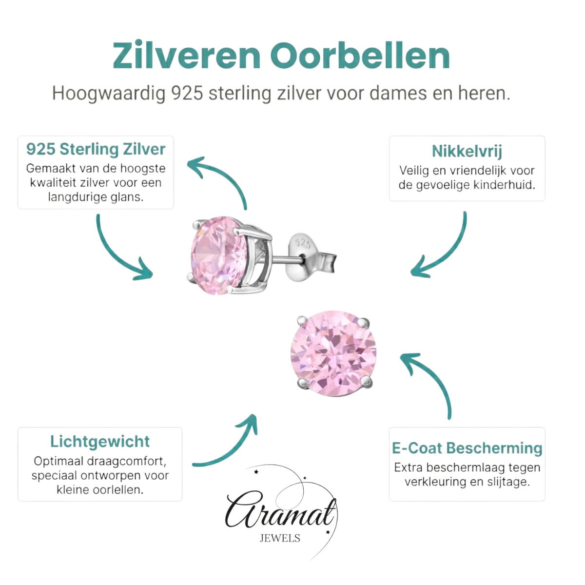 Tijdloze Ronde Oorbellen van Zilver Zirkonia -