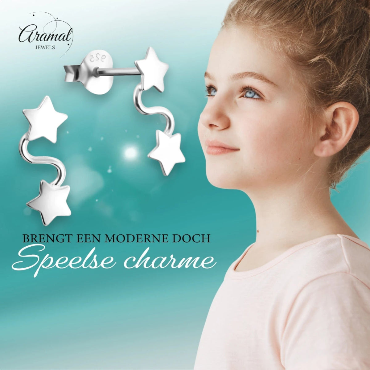 Zilveren Ster Oorbellen 11x5mm - Dames