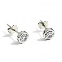 Oorstuds &acirc;&euro;&ldquo; Staal Zirkonia Transparant Zilverkleur (6mm) -