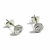 Oorstuds &acirc;&euro;&ldquo; Staal Zirkonia Transparant Zilverkleur (6mm) -