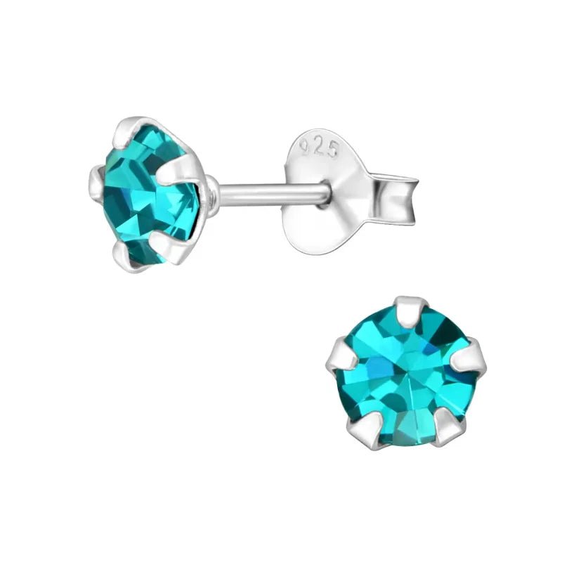 Oorbellen &acirc;&euro;&ldquo; Zilver Zirkonia Zee Groen (5mm) -