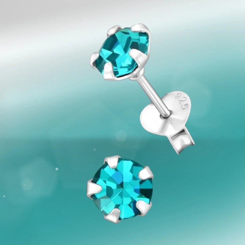 Oorbellen &acirc;&euro;&ldquo; Zilver Zirkonia Zee Groen (5mm) -